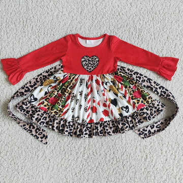 Valentine's Day Cheetah Heart Boutique Dress