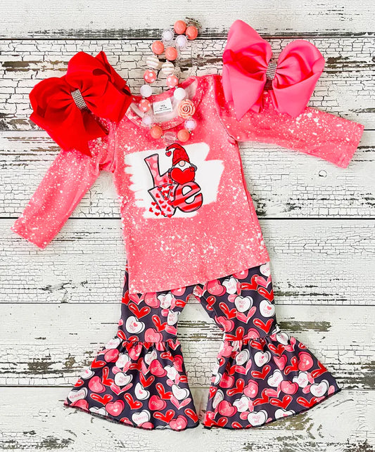 Valentine's Day Pink Red Boutique Pants Set