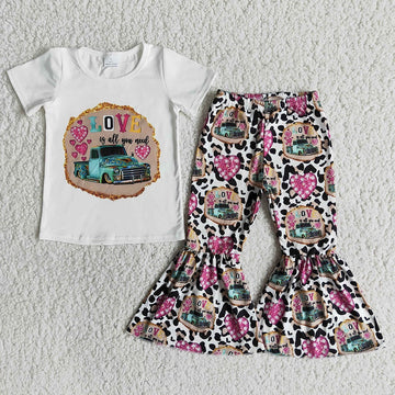 Valentine's Day Love is All You Need Truck Boutique Pants Set