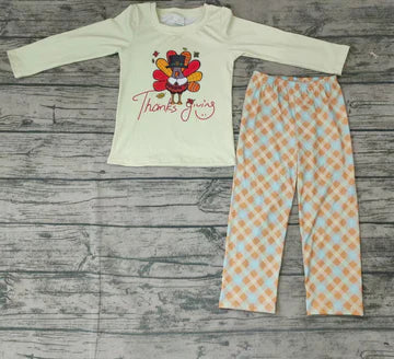 Thanksgiving Plaid Turkey Boutique Pants Set