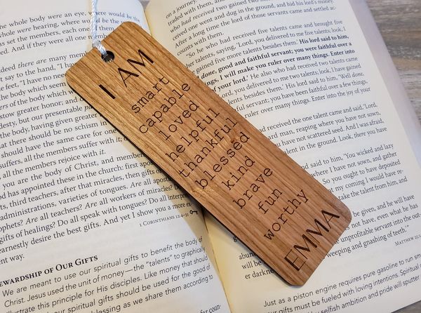 Customized Tassel Affirmation Bookmarks. Enter personalized info below in box