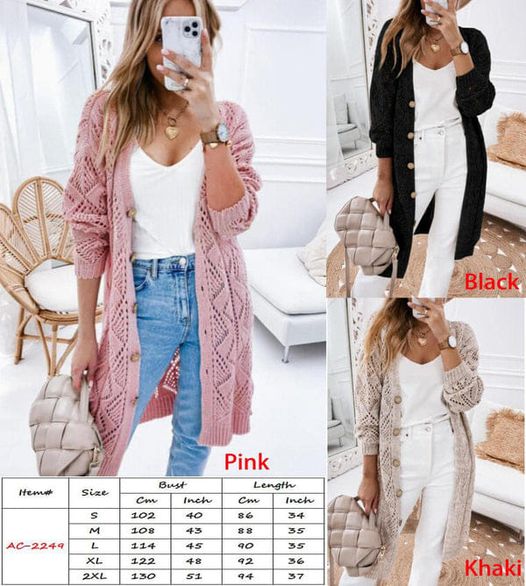 Knit Duster Length Cardigan Available in 3 colors Leave color in box below