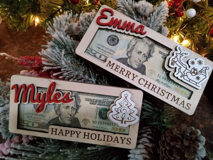 Personalized Christmas Money Holders