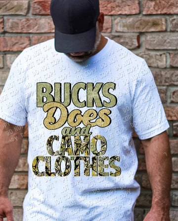 Bucks, Does and Camo Clothes T-SHIRT