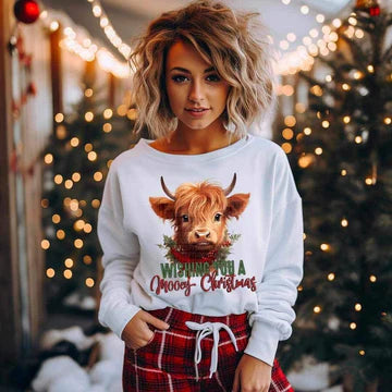 Cow Wishing You A Mooey Christmas T-SHIRT