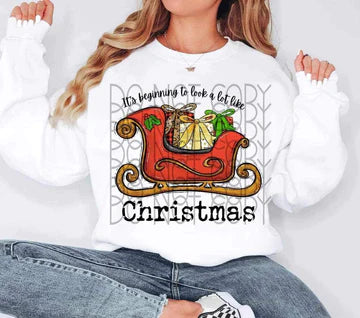 It's Beginning To Look a Lot Like Christmas Sleigh T-SHIRT