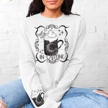 There is Magic in Caffeine SWEATSHIRT WITH SLEEVE DESIGN