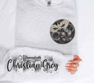 Obsessed With Christian Grey SWEATSHIRT WITH SLEEVE DESIGN