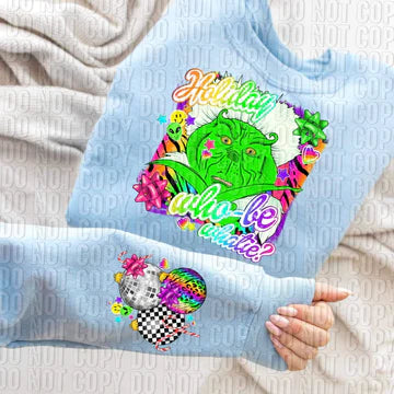 Holiday Who-Be Whatie? SWEATSHIRT WITH SLEEVE DESIGN