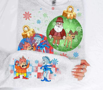 Santa and Rudolph SWEATSHIRT WITH SLEEVE DESIGN