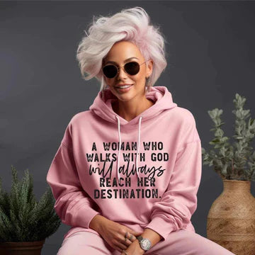 A Woman Who Walks With God Will Always Reach Her Destination T-SHIRT