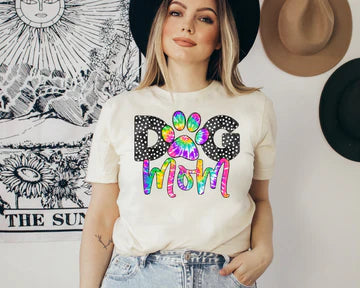 Dog Mom Tie Dye Polka Dots T-shirt