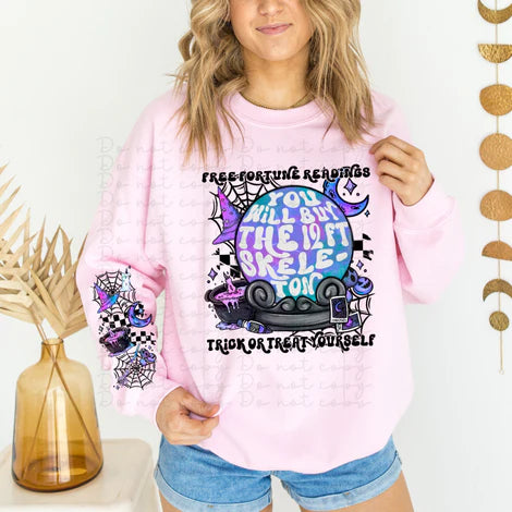 Free Fortune Readings, You Will Buy The 12 Foot Skeleton SWEATSHIRT WITH SLEEVE DESIGN