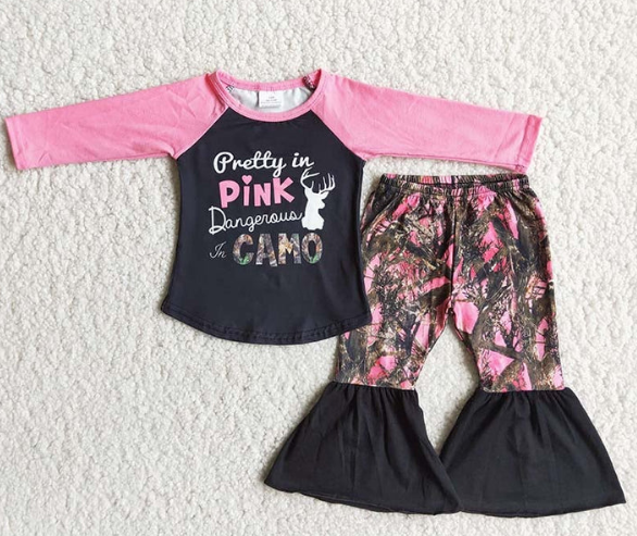 Pretty In Pink, Dangerous In Camo Boutique Pants Set