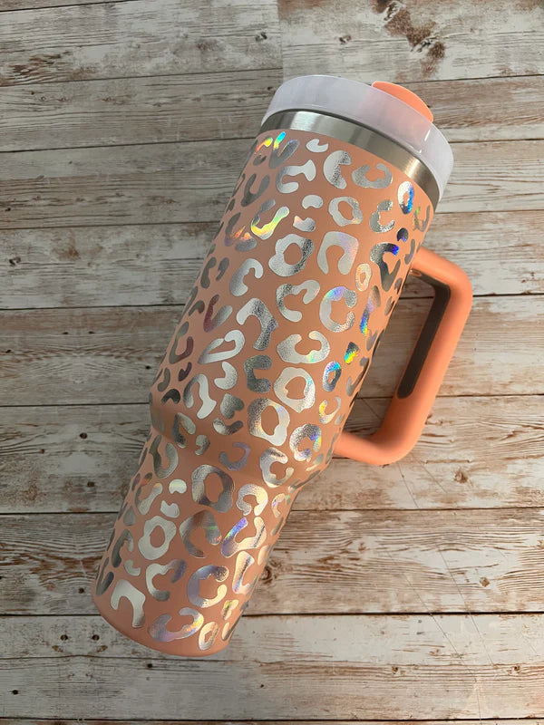 Engraved Leopard Print 40 oz Tumbler