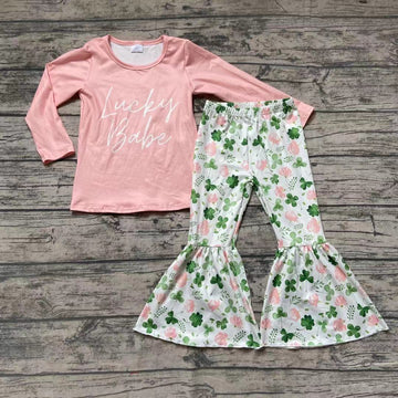 St Patrick's Day Lucky Baby Boutique Pants Set