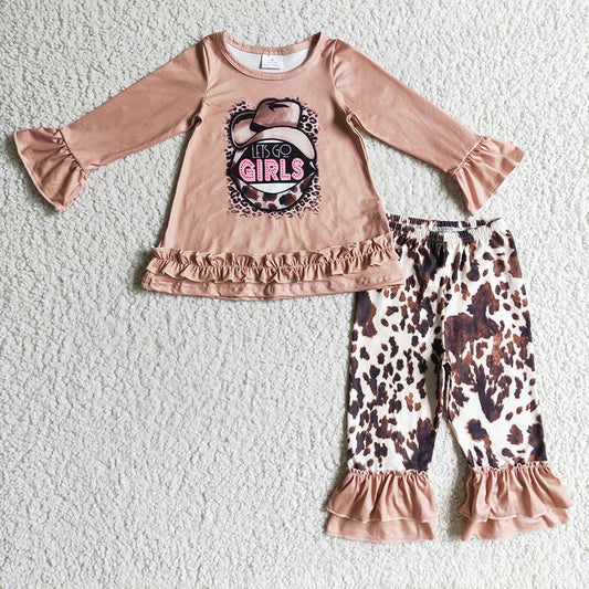 Western Let's Go Girls Boutique Pants/Shorts Set