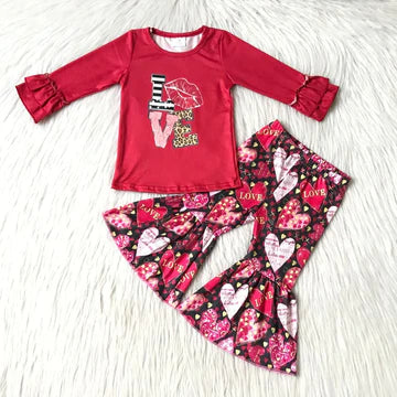 Valentine's Day Love Lips Boutique Pants Set