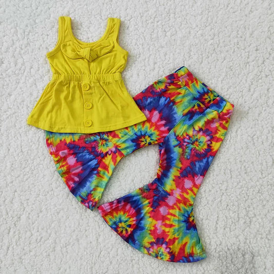 Yellow Tie Dye Boutique Pants Set