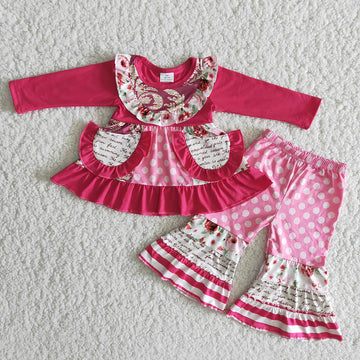 Valentine's Day Patchwork Boutique Pants Set