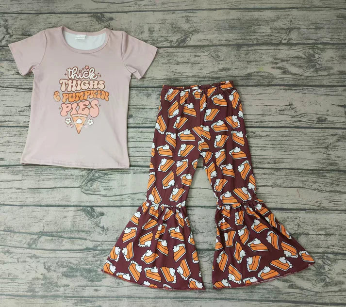 Thanksgiving Thick Thighs and Pumpkin Pies Retro Boutique Pants Set