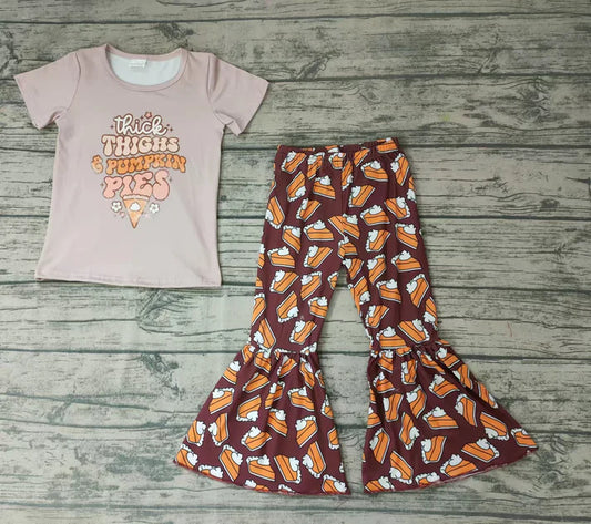 Thanksgiving Thick Thighs and Pumpkin Pies Retro Boutique Pants Set