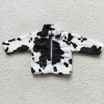 Sweater Jacket Cheetah Black and White Cow Print