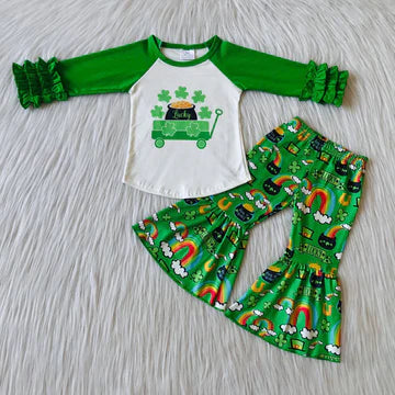 St Patrick's Day Wagon of Gold  Boutique Pants Set